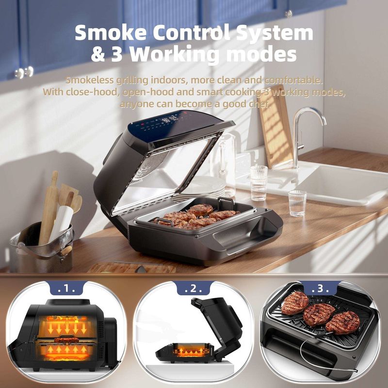 Home Smart 10l 7 in 1 Olievrije Fryer Observatie Venster Power XL Air Flyer Fryer Grill