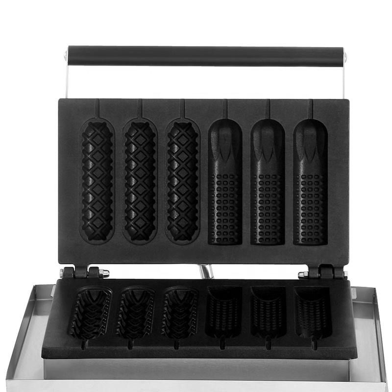 CE gietijzer Elektrische andere snackmachine Koreaanse commerciële kerst 6 stick maïs wafels hotdog maker