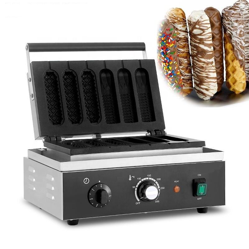CE gietijzer Elektrische andere snackmachine Koreaanse commerciële kerst 6 stick maïs wafels hotdog maker
