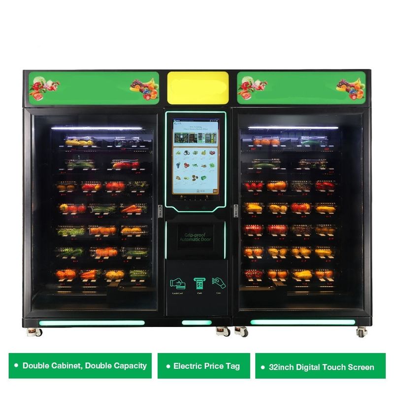 Op maat gemaakte zelfbediening Grote kast Koelde salade Groente Fruit Ei Vending Machine Voor Voedingsmiddelen