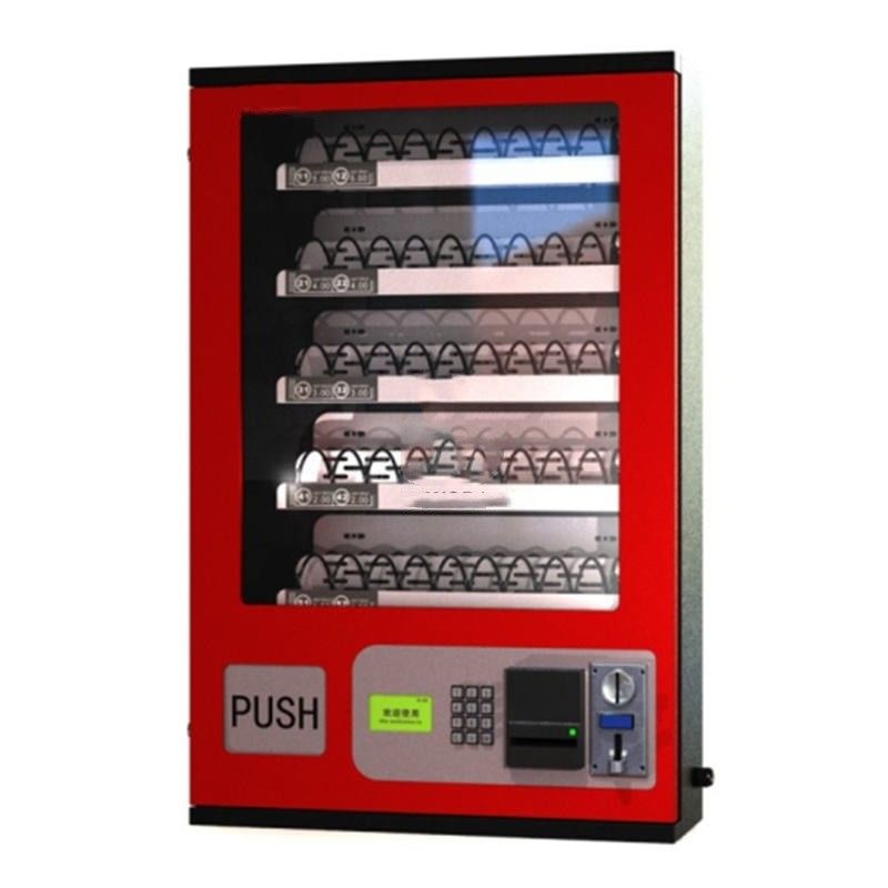Automatische verkoopmachine voor snacks en drankjes, met munten en biljetten