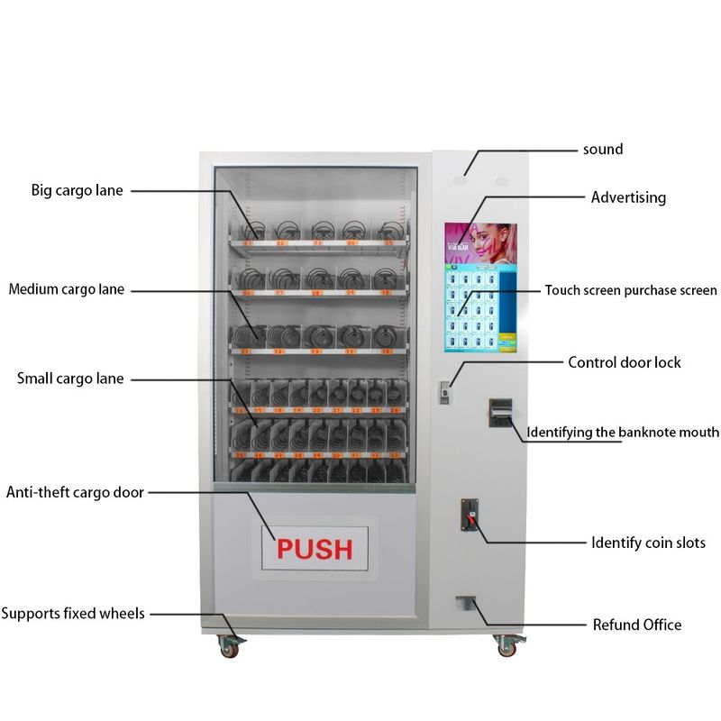 Warm verkopen water verkoopmachine automatische snack drank slim goedkope combo verkoopmachine voor voedingsmiddelen en dranken detailhandel