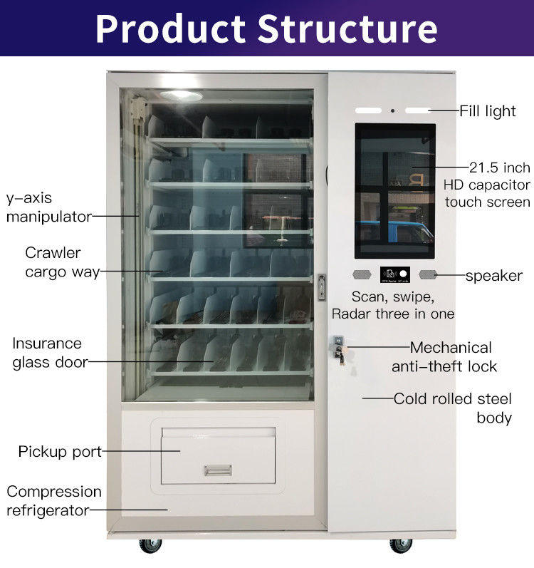 Inrichting Free Standing Smart Advertising LCD Display Vending Machine Met Custom Touch Screen UI, op afstand beheerd digitaal
