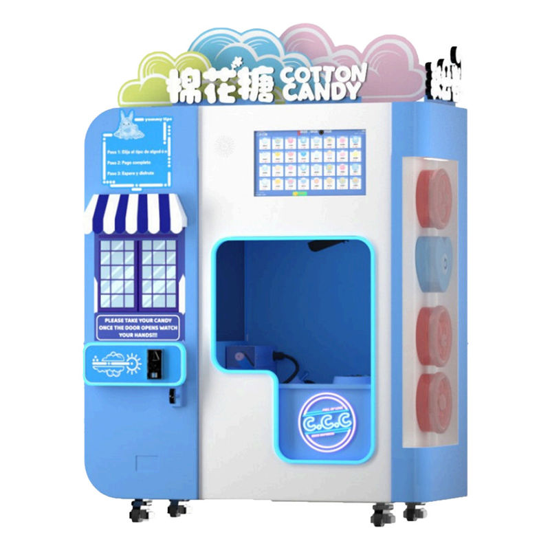 Industriële snack automatische katoen snoepmachine met glazen deksel voor restaurantgebruik