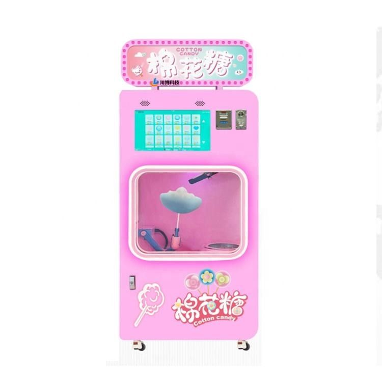 Volledig automatische munten creditcard bediend automatische cotton candy vending machine met multi taal