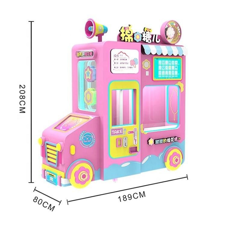 Volledig automatische munten creditcard bediend automatische cotton candy vending machine met multi taal