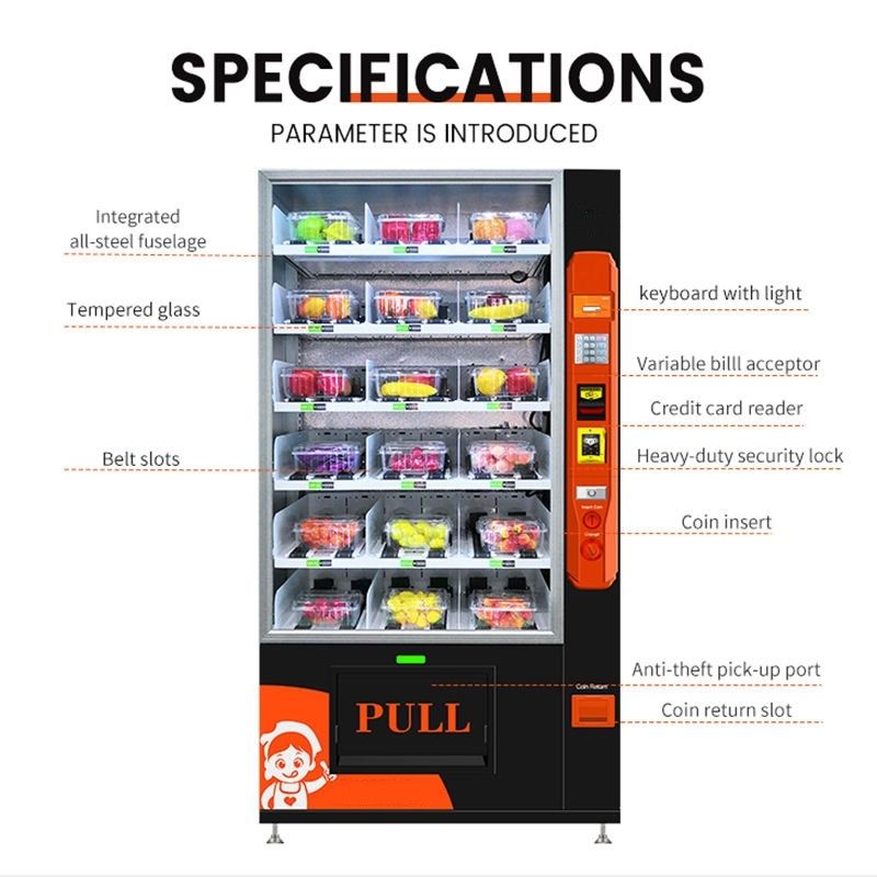 24 uur brood dessert cupcake zelfbediening kiosk met koelkast en lift